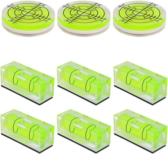 Set di livellatori acrilico/ABS - 9 pezzi - Livellatori quadrati/rotondi - Livellatori magnetici - Dimensioni 15x15x40 mm/25x5 mm - Livellatori precisi per installazione - Strumento di livellamento