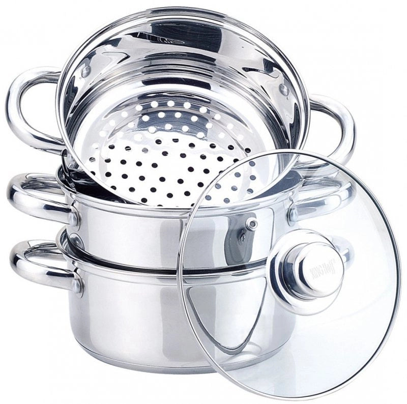 Kinghoff KH-3321 Set per cottura a vapore in acciaio inossidabile di alta qualità da 20 cm