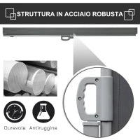 Frangivista da Giardino Estensibile 3x1.8m, Poliestere Anti UV e Alluminio, Grigio