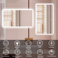 AICA Specchio da bagno  70 x 120 cm, dimmerabile, Blue tooth, Funzione Memoria, antiappannamento, 3 colori