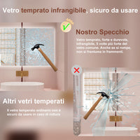 AICA Specchio da bagno 120 x 70 cm, antiappannamento, dimmerabile, interruttore touch, Funzione Memoria