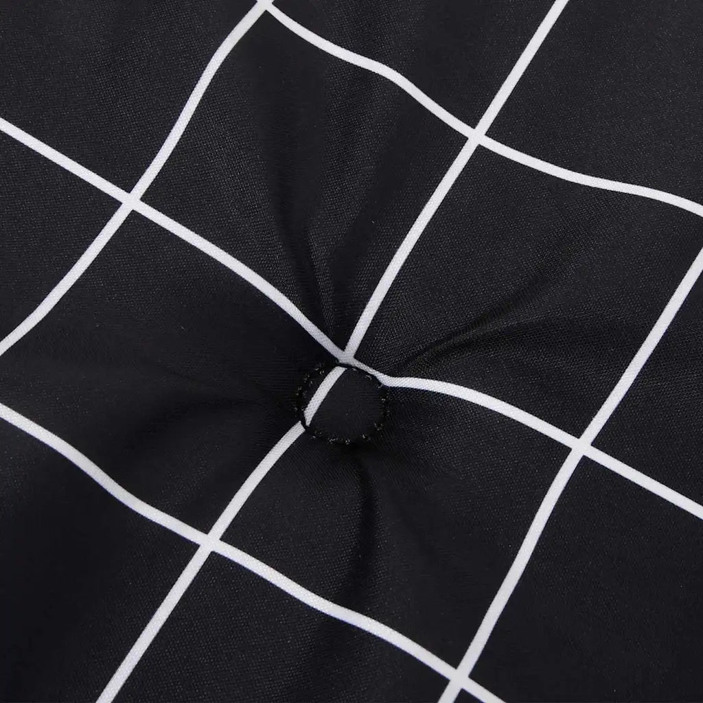 vidaXL Cuscino per Panchina da Giardino Plaid Nero 180 x 50 x 4 cm