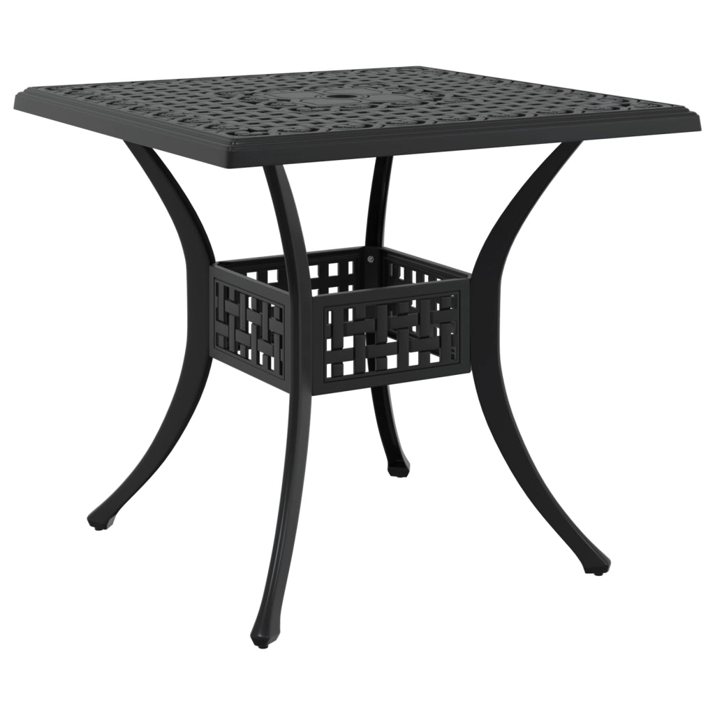 Set da pranzo da giardino 5 pezzi in alluminio fuso nero
