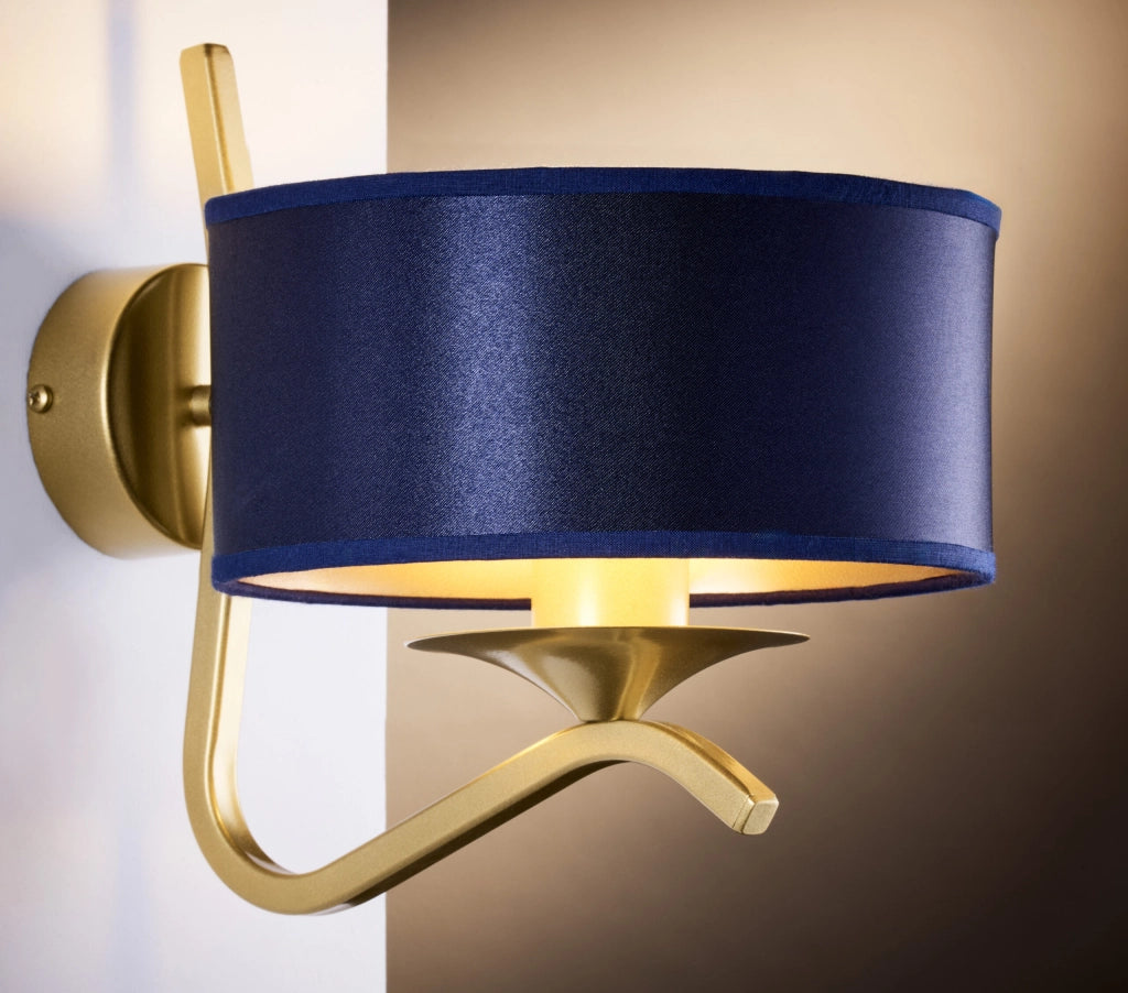 Applique parete decorativa oro lucido blu E27 15W Jupiter