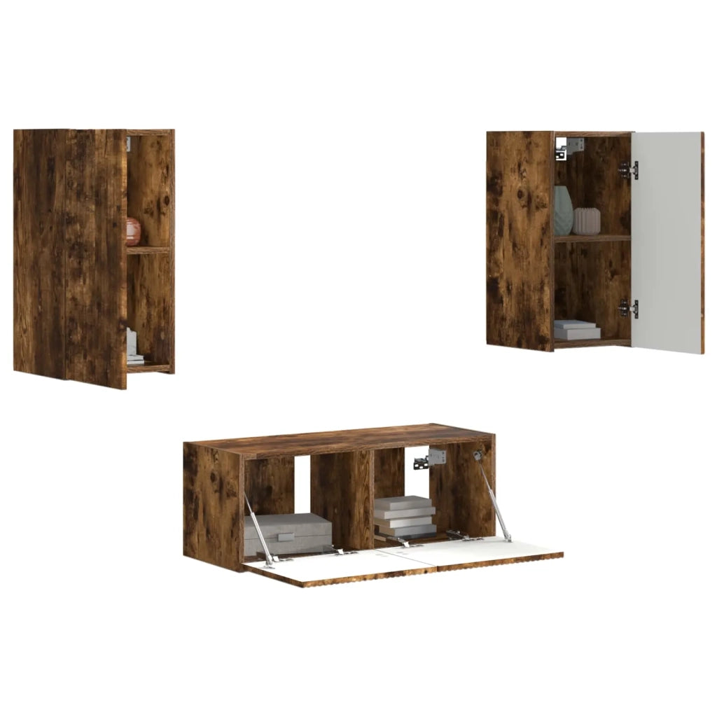 Set mobile TV 6 pcs Rovere fumé Legno multistrato
