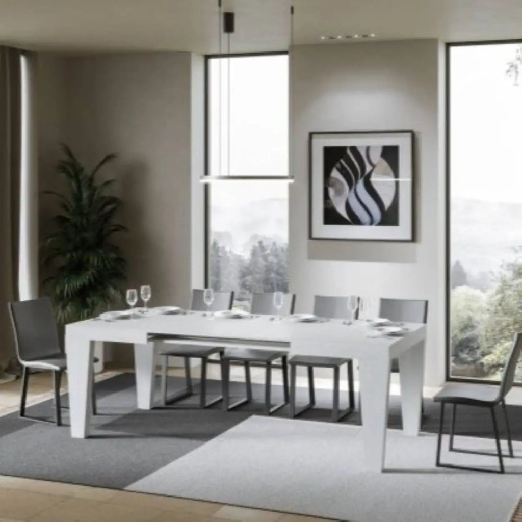 Tavolo allungabile 120/224x90 cm Spimbo colore bianco frassino