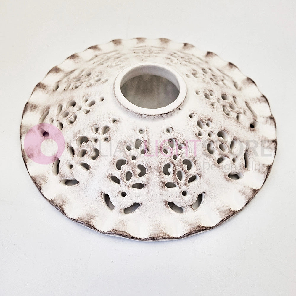 MERLETTO MATT Applique da Parete in Ceramica Anticata con Braccio in Ottone