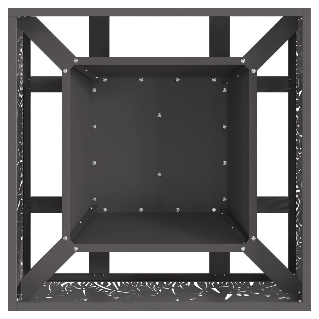 Focolare Quadrato Nero 60x60x30 cm in Acciaio