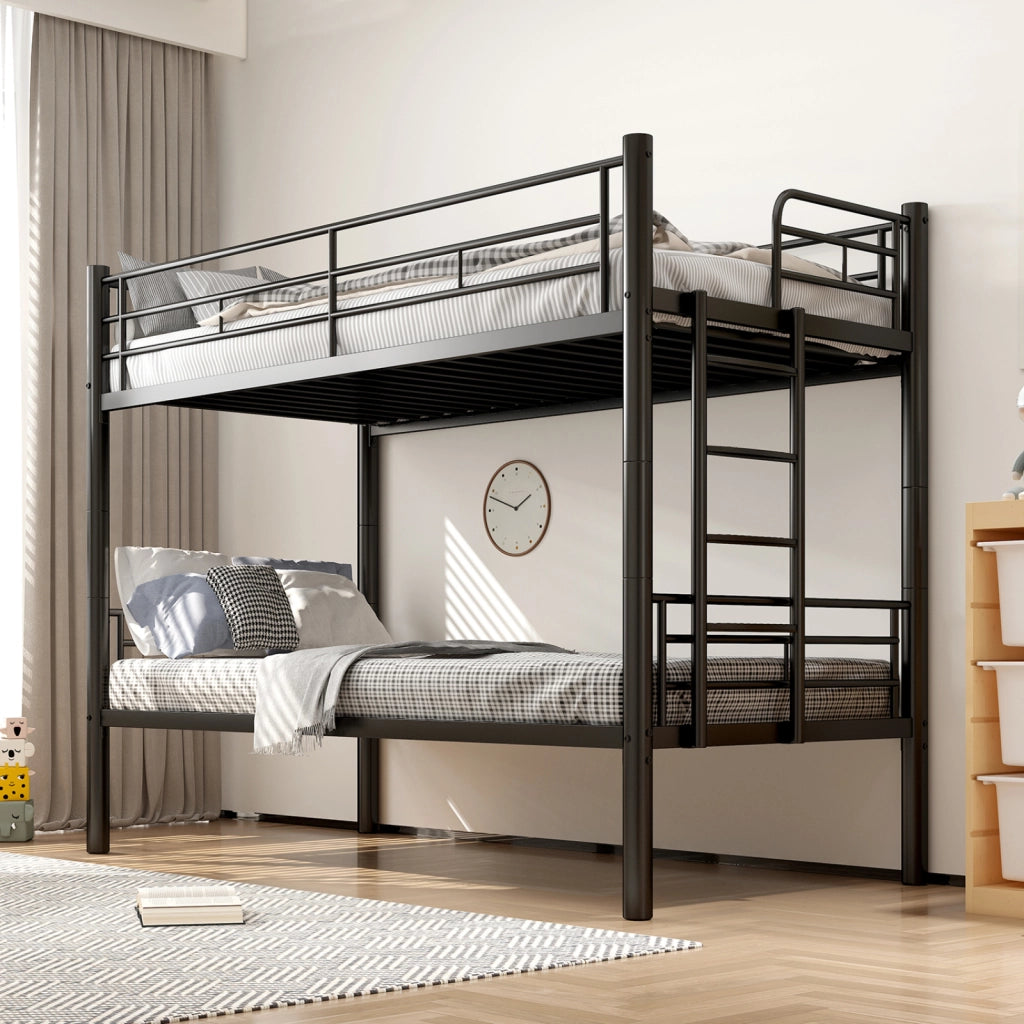 Etagenbett mit Sicherheitsgel?nder metallo nero 90x200 cm