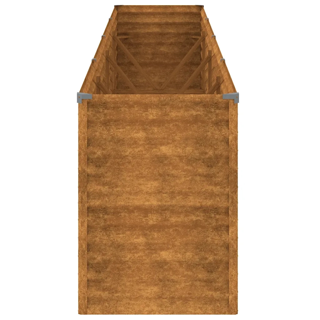 Letto rialzato da giardino 385x50x69 cm in acciaio Corten 151987