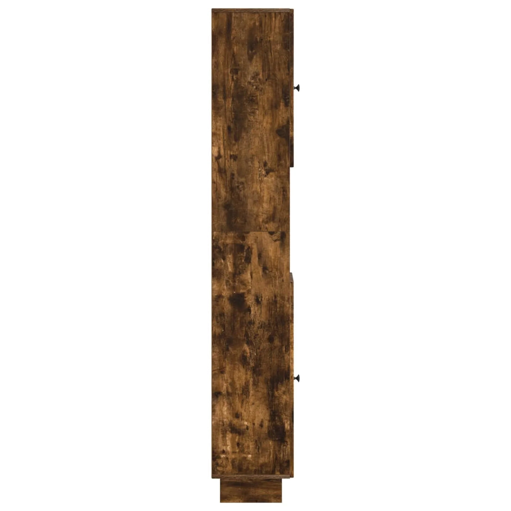 Armadio da Bagno con Ripiano Aperto EDE Rovere Fumo 895940