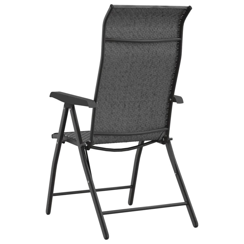Sedie Pieghevoli da Giardino 2 pz | Sedie da Esterno Grigie in Polyrattan