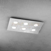 PATH PLAFONIERA 6 LUCI FOGLIA ARGENTO 1141-PL6 R-FA