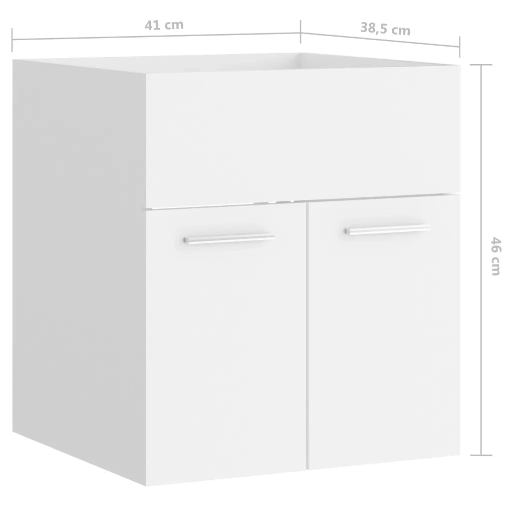 Mobile Sottolavabo-Armadietto da bagno Bianco 41x38,5x46 cm in Multistrato