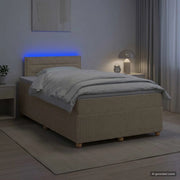 Letto box spring con materasso Crema 120 x 200 cm Tessuto 3452902