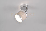 AROSA SPOT METALLO CROMATO CON PARALUME GRIGIO H. 16CM 1 LUCE ATTACO E14