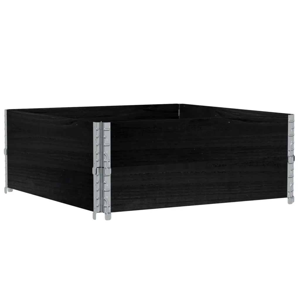 Paretali per Pallet 2 pz Neri 100x100cm Legno Massello di Pino CFW4492596