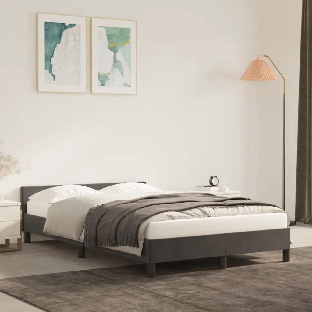 Giroletto senza Materasso Grigio Scuro 120x190 cm Velluto 379548