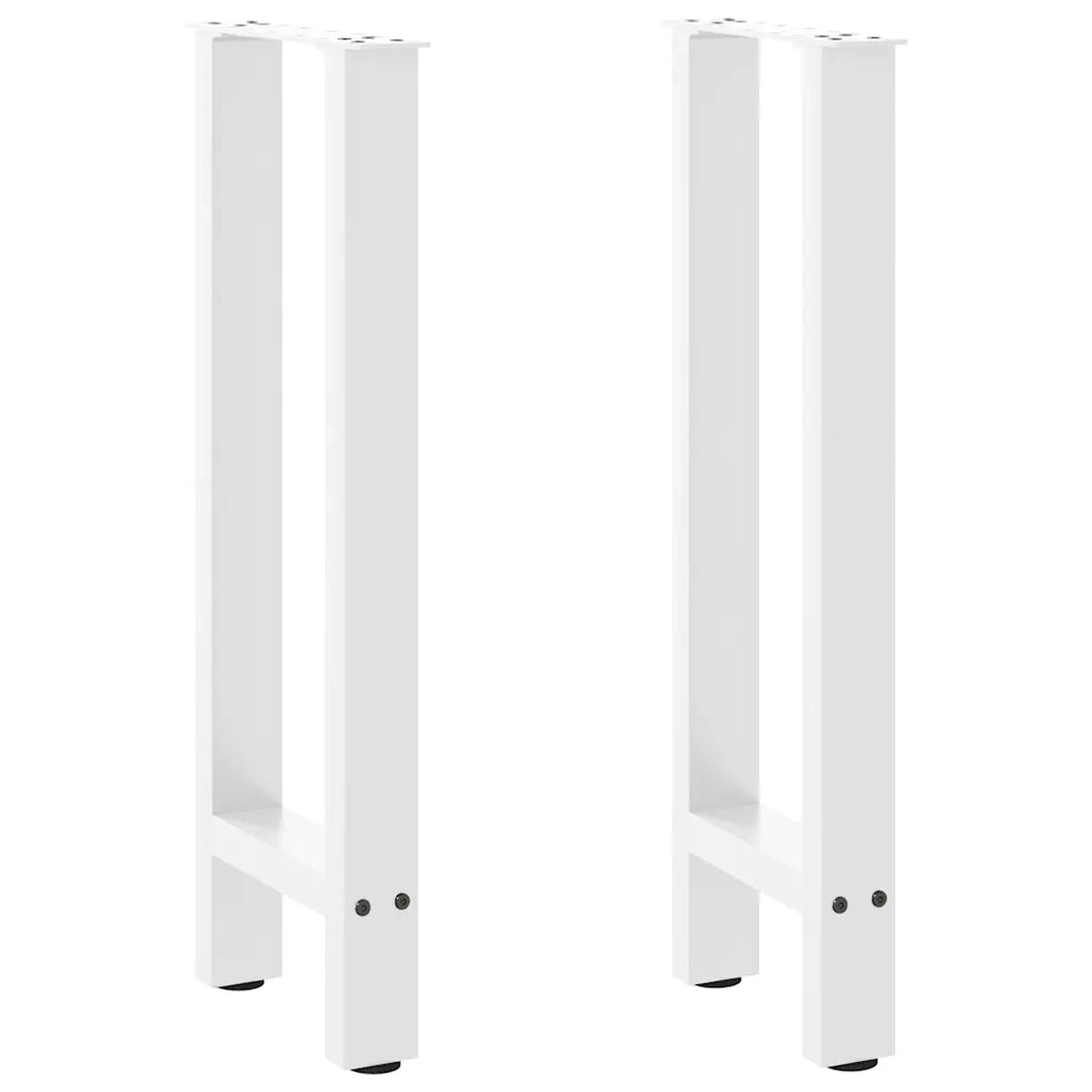 Pieds de table console Blanc 2 pièces 28 x (72-73) cm Acier