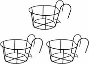 Set di 3 vasi da giardino appesi contenitore per piante appoggio per vaso appoggio per piante da balcone vaso metallico per piante vaso per piante per terrazza veranda