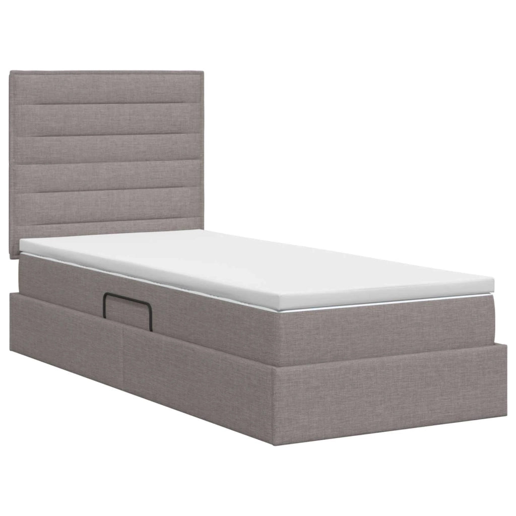 Letto con contenitore e materasso Tortora 90 x 190 cm Tessuto 3459411