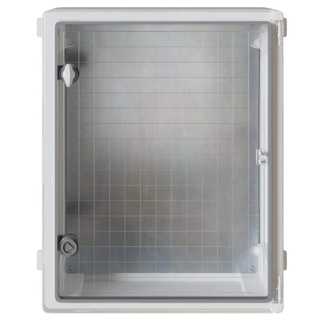 Moderno armadio di controllo multiuso per interni/esterni 40 x 24,5 x 50 cm in plastica ABS grigia 02_0058214
