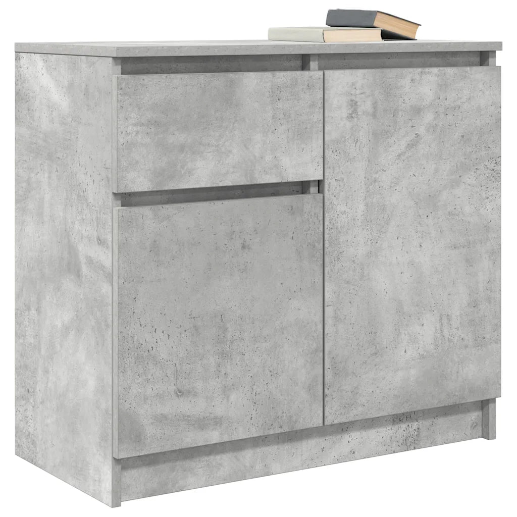 Credenza con Cassetto Grigio Cemento 71x35x65 cm in Truciolato