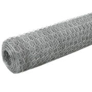 Recinzione da Giardino | Recinzione in Rete per Pollaio Acciaio Zincato 25x1,5m Argento