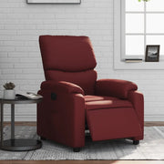 Divano Sedia-Poltrona Reclinabile Elettrica Rosso Vino in Similpelle 540956