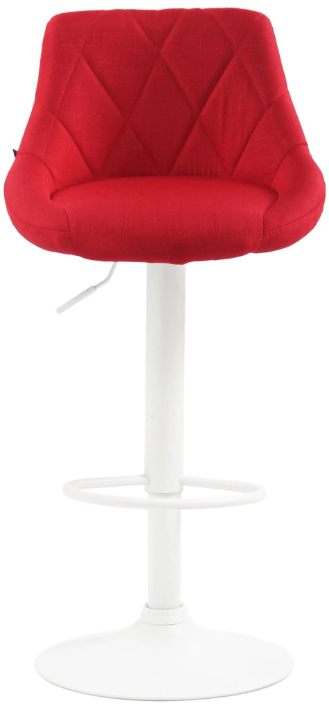 Sgabello bar LAZIO in tessuto rosso,bianco