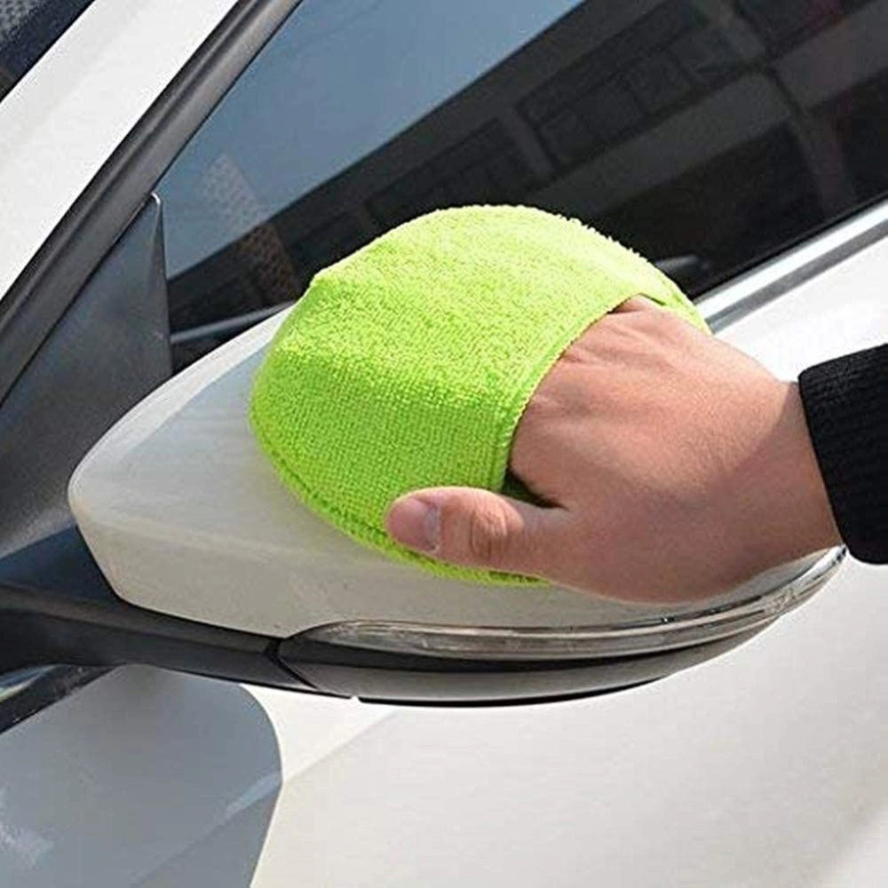 Trade Shop - Spugna Per Lavaggio Auto Lucidatura Panno In Microfibra Cattura Polvere Vetri -