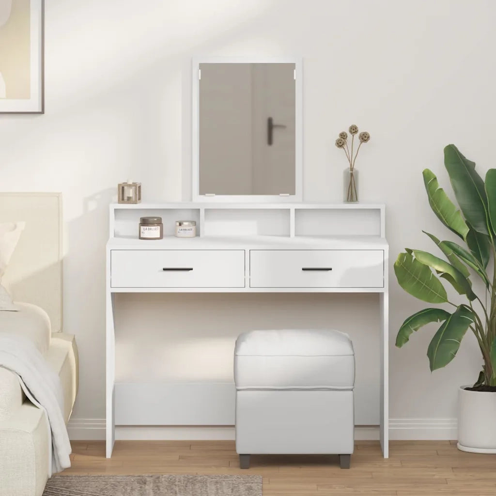 Tavolo da Trucco Bianco 100 x 41 x 140 cm Legno multistrato 865145