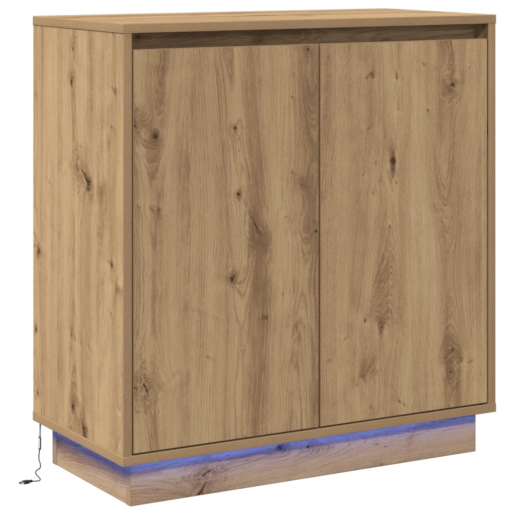 Mobile con LED Rovere Artigianale 71x34,5x75 cm in Legno Ingegnerizzato
