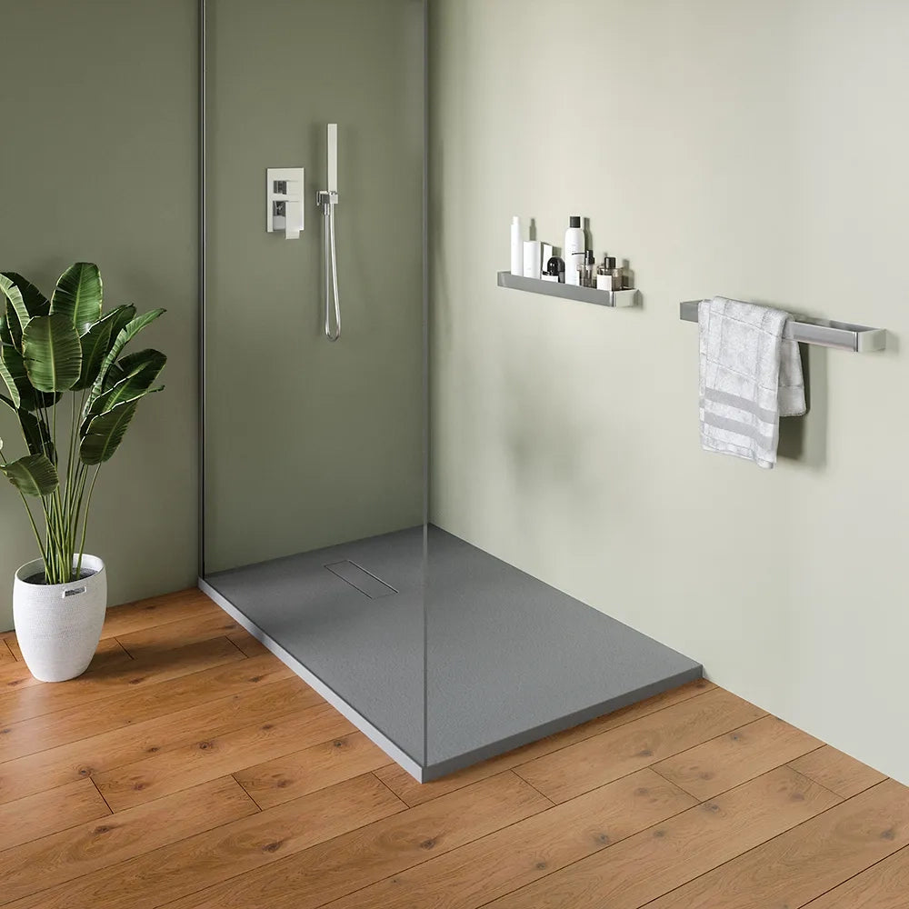 Piatto doccia 80x100 cm in marmoresina grigio effetto pietra | Merlera