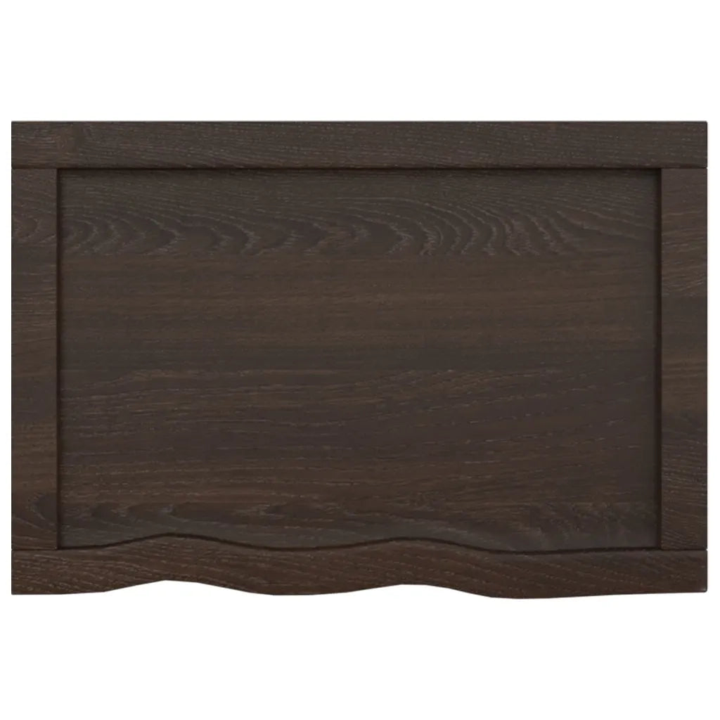 Piano Bagno Marrone Scuro 60x40x(2-4)cm Legno Massello Trattato 3156201
