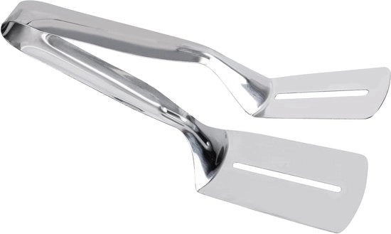 Fermo Plus - Schepklem a doppia faccia in acciaio inossidabile per grigliate e cotture - Spatola multifunzionale per bistecche, pesci e pane - Accessorio da cucina con griglia a pinze