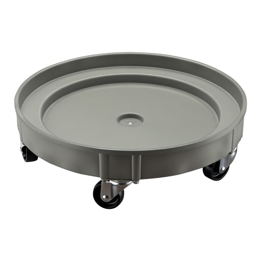 Porta fusto olio con ruote, portata 400 kg, carrello porta fusti con vasca Ø 60 cm e ruote girevoli, base per movimentazione fusti