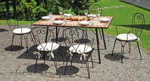 Tavolo Rettangolare da Giardino 150x90cm in Ferro Vorghini Mosaico