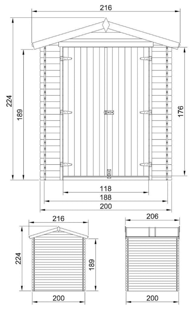 Casetta da Giardino in Legno 3,53 m² – TIMBELA M343C1+M343G