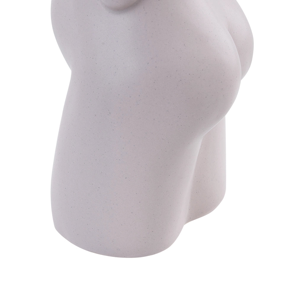 Vaso per fiori in porcellana motivo donna bianco beige impermeabile