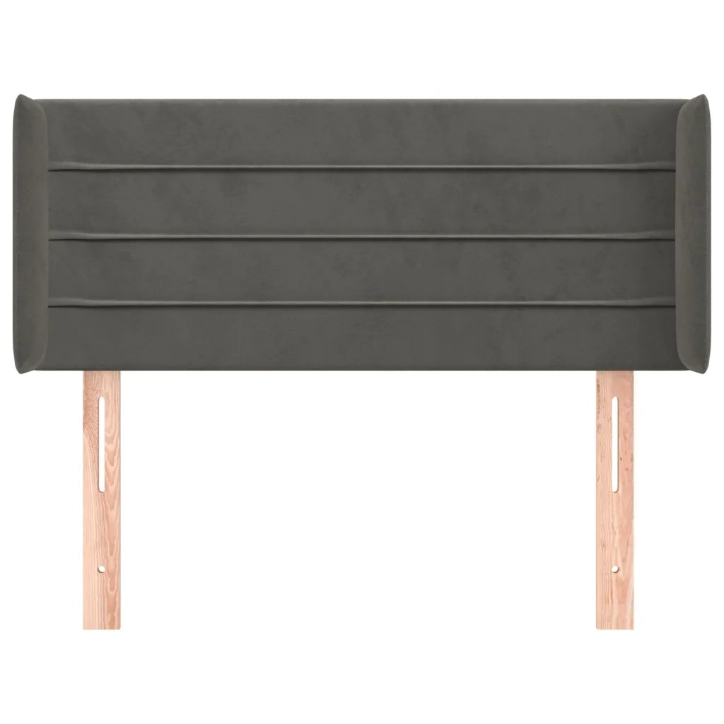 Testiera ad Orecchio Grigio Scuro 83x16x78/88 cm in Velluto 3118939