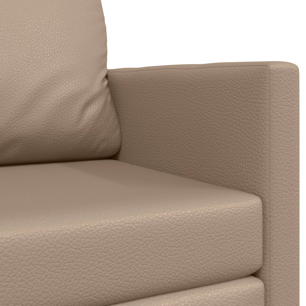 Divano Letto a Pavimento 2-in-1 Cappuccino 124x71x78 cm Pelle Sintetica
