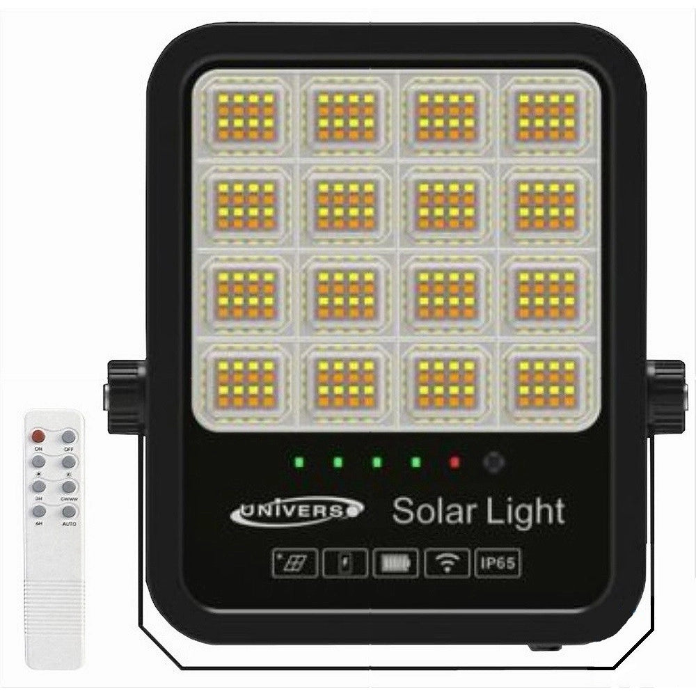 Trade Shop - Faro Led Proiettore 200w Ip65 Cct 3in1 Con Pannello Solare Telecomando Ry-200w-3c -