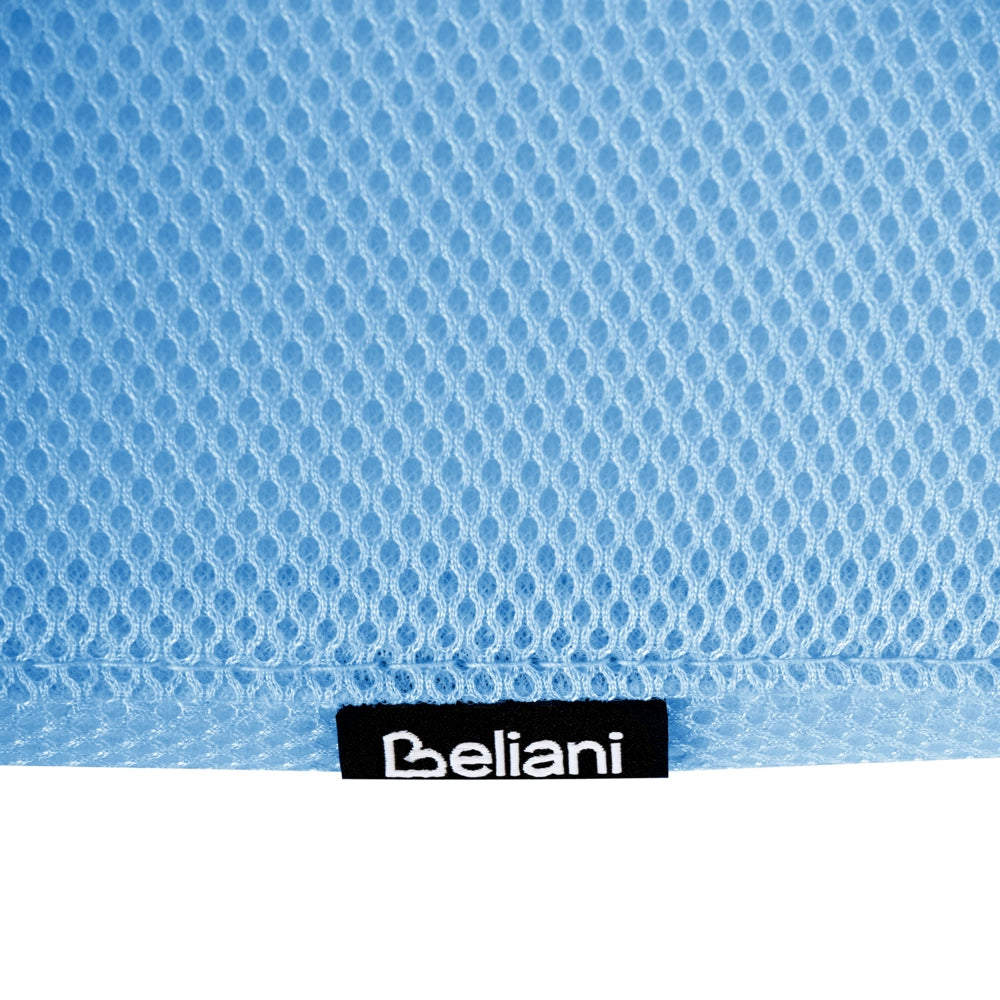 Sedia da ufficio con base girevole e braccioli regolabili in altezza con rete azzurro stile moderno