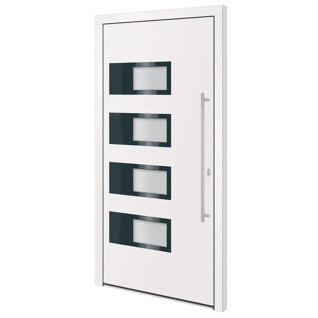 vidaXL Porta Ingresso Bianca 110x210 cm in Alluminio e PVC