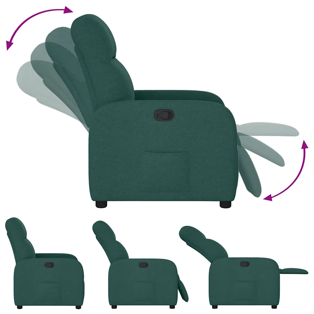 Divano Sedia-Poltrona Reclinabile in Tessuto Verde Scuro 528811