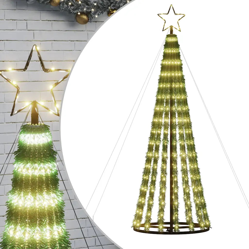 Illuminazione Albero di Natale a Cono 275 LED-Luci decorative natalizie Bianco Caldo 180cm