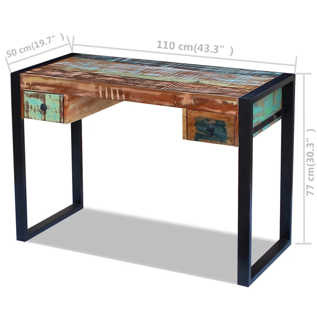 Scrivania in Legno Massello Anticato 243276