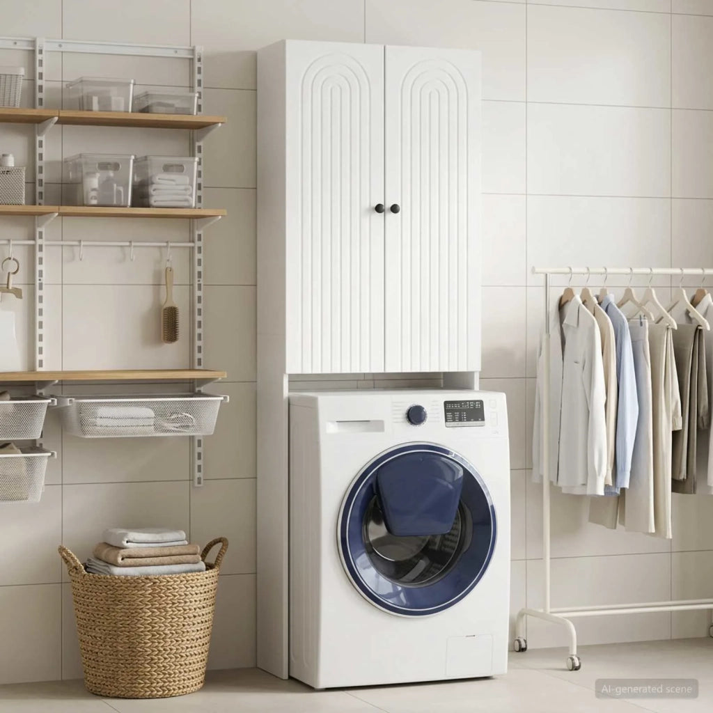 Mobile Bagno ALKMAAR Bianco 66 x 25,5 x 190 cm 896255