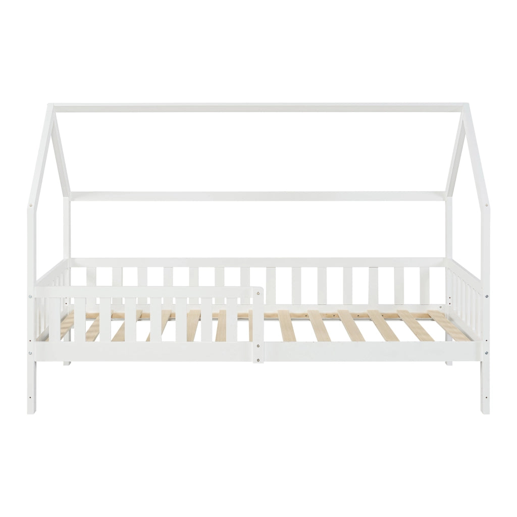 Letto Casetta per Cameretta Ydre con Materasso 90x200 cm Bianco [en.casa]